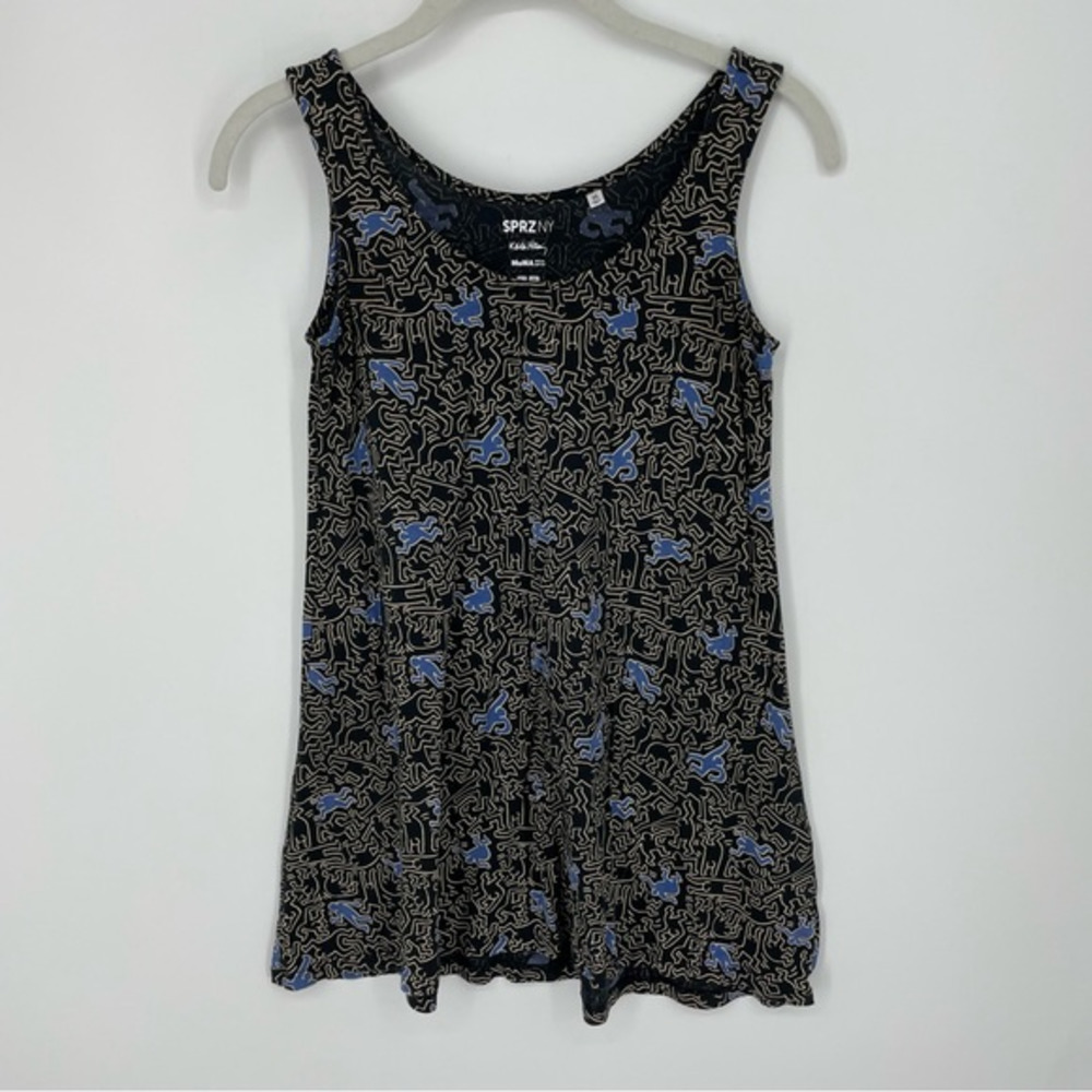 MOMA Keith Haring Tunic Tank Top, Uniglo, Size XS black blue